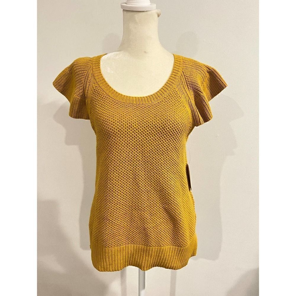 Time and tru Mustard yellow knit top size Small NWT - Picture 1 of 8